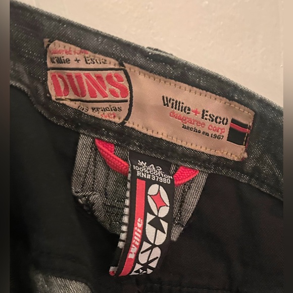 Vintage Y2K Willie + Esco Dungaree Jeans Dark Gray Charcoal Streetwear 42 x 47 - Picture 2 of 12